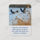 Memorial Photo Prayer Lake Geese Birds Visitekaartje (Voorkant)