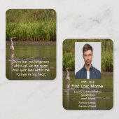 Memorial Photo Prayer Lake Great Blue Heron Bird Visitekaartje (Voorkant / Achterkant)
