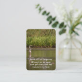 Memorial Photo Prayer Lake Great Blue Heron Bird Visitekaartje (Staand voorkant)