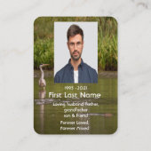 Memorial Photo Prayer Lake Great Blue Heron Bird Visitekaartje (Achterkant)