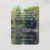 Memorial Photo Prayer Lake Pond Park Ducks Water Visitekaartje (Voorkant)