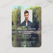 Memorial Photo Prayer Lake Pond Park Ducks Water Visitekaartje (Achterkant)