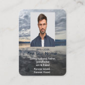 Memorial Photo Prayer Lake Reflection Peaceful Visitekaartje (Achterkant)