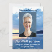 Memorial Photo Prayer Lake Sunrise Natuur Kaart (Achterkant)