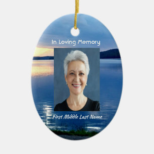 Memorial Photo Prayer Lake Sunrise Natuur Keramisch Ornament