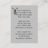 Memorial Photo Prayer Motorcycle Biker Christelijk Visitekaartje (Voorkant)