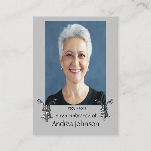 Memorial Photo Prayer Motorcycle Biker Christelijk Visitekaartje (Achterkant)