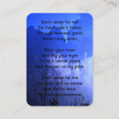 Memorial Photo Prayer Motorcycle Biker Christelijk Visitekaartje (Voorkant)