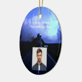 Memorial Photo Prayer Motorcycle Biker Keramisch Ornament (Links)