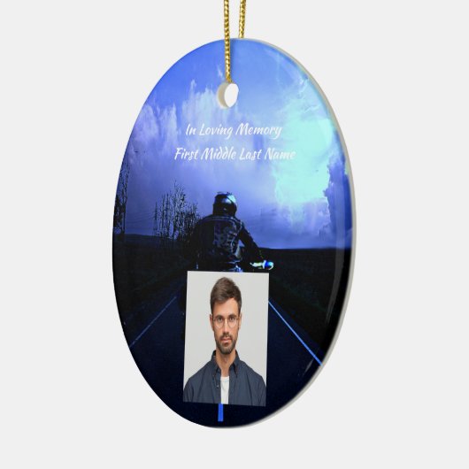 Memorial Photo Prayer Motorcycle Biker Keramisch Ornament (Links)