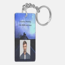 Memorial Photo Prayer Motorcycle Biker Sleutelhanger