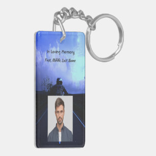 Memorial Photo Prayer Motorcycle Biker Sleutelhanger