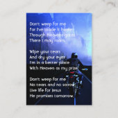Memorial Photo Prayer Motorcycle Biker Visitekaartje (Voorkant)