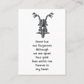 Memorial Photo Prayer Motorcycle Biker Visitekaartje (Voorkant)
