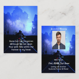 Memorial Photo Prayer Motorcycle Biker Visitekaartje