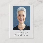 Memorial Photo Prayer Motorcycle Biker Visitekaartje (Achterkant)