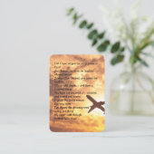 Memorial Photo Prayer Pilot Airplane Flying Busin Visitekaartje (Staand voorkant)
