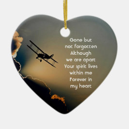 Memorial Photo Prayer Pilot Airplane Flying Keramisch Ornament