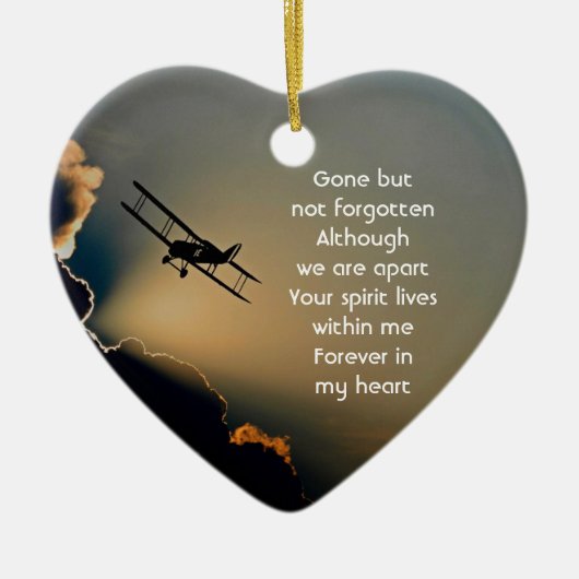 Memorial Photo Prayer Pilot Airplane Flying Keramisch Ornament (Voorkant)