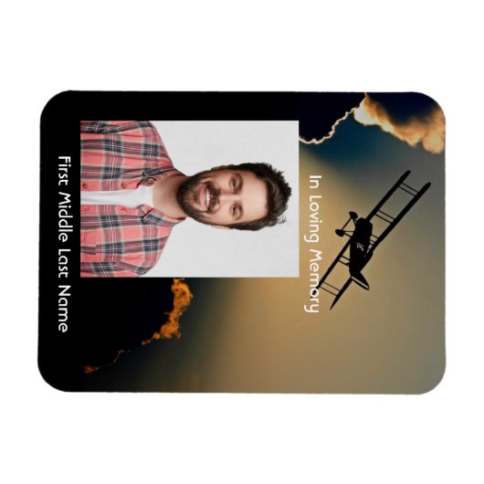 Memorial Photo Prayer Pilot Airplane Flying Magneet (Horizontaal)