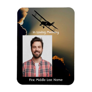 Memorial Photo Prayer Pilot Airplane Flying Magneet