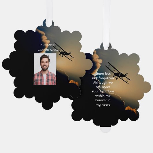 Memorial Photo Prayer Pilot Airplane Flying Ornament Kaart (Voorkant / Achterkant)