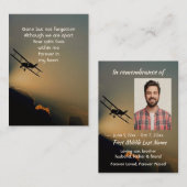 Memorial Photo Prayer Pilot Airplane Flying Visitekaartje (Voorkant / Achterkant)