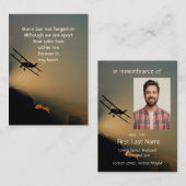 Memorial Photo Prayer Pilot Airplane Flying Visitekaartje (Voorkant / Achterkant)
