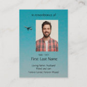 Memorial Photo Prayer Pilot Airplane Flying Visitekaartje (Achterkant)