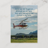 Memorial Photo Prayer Pilot Helikopter Flying Visitekaartje (Voorkant)