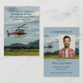 Memorial Photo Prayer Pilot Helikopter Flying Visitekaartje (Voorkant / Achterkant)