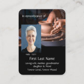 Memorial Photo Prayer Pottery Potter Clay Visitekaartje (Achterkant)