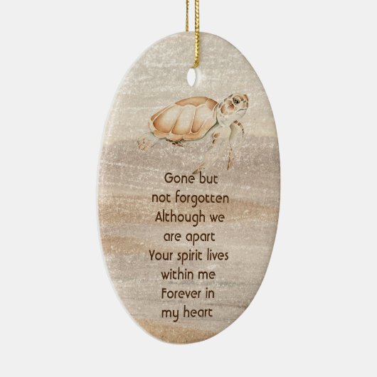 Memorial Photo Prayer Sandy Beach Zee Turtle Keramisch Ornament (Rechts)