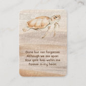 Memorial Photo Prayer Sandy Beach Zee Turtle Visitekaartje (Voorkant)