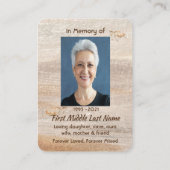 Memorial Photo Prayer Sandy Beach Zee Turtle Visitekaartje (Achterkant)