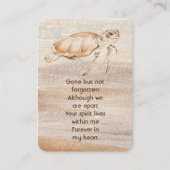 Memorial Photo Prayer Sandy Beach Zee Turtle Visitekaartje (Voorkant)