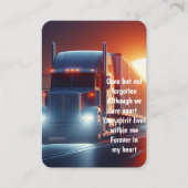 Memorial Photo Prayer Semi-Truck Tractor Visitekaartje (Voorkant)