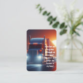 Memorial Photo Prayer Semi-Truck Tractor Visitekaartje (Staand voorkant)