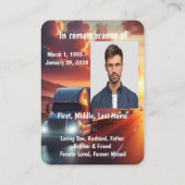 Memorial Photo Prayer Semi-Truck Tractor Visitekaartje (Achterkant)