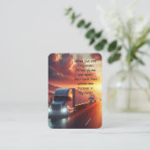 Memorial Photo Prayer Semi-Truck Tractor Visitekaartje (Staand voorkant)