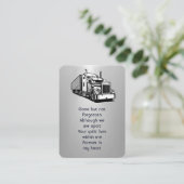 Memorial Photo Prayer Semi-Truck Tractor Visitekaartje (Staand voorkant)