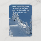 Memorial Photo Prayer Snow Covered Trees Ski Hill Visitekaartje (Voorkant)