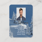 Memorial Photo Prayer Snow Covered Trees Ski Hill Visitekaartje (Achterkant)