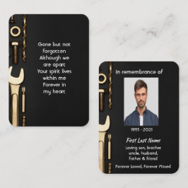 Memorial Photo Prayer Tools Mechanic Visitekaartje