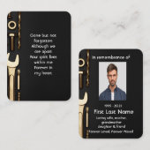 Memorial Photo Prayer Tools Mechanic Visitekaartje (Voorkant / Achterkant)