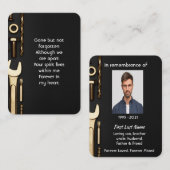 Memorial Photo Prayer Tools Mechanic Visitekaartje (Voorkant / Achterkant)