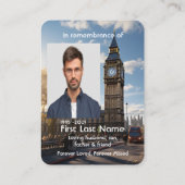 Memorial Photo Prayer Tower of London Britain Visitekaartje (Achterkant)