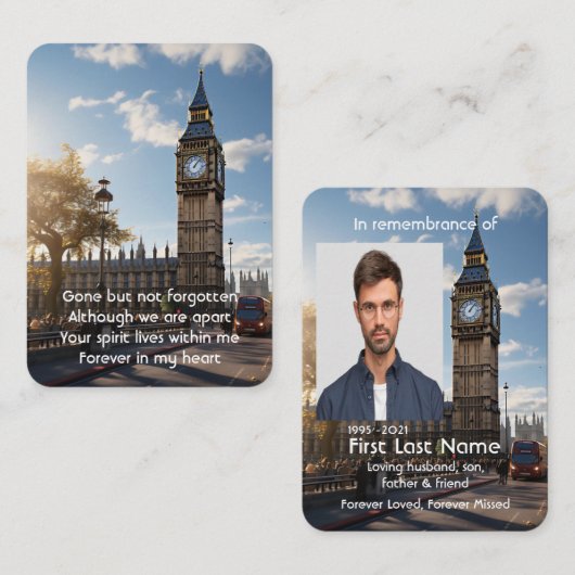 Memorial Photo Prayer Tower of London Britain Visitekaartje (Voorkant / Achterkant)