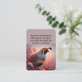 Memorial Photo Prayer Waterverf California Quail Visitekaartje (Staand voorkant)
