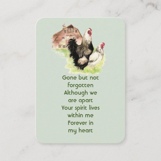 Memorial Photo Prayer Waterverf Chicken Boerderij Visitekaartje (Voorkant)